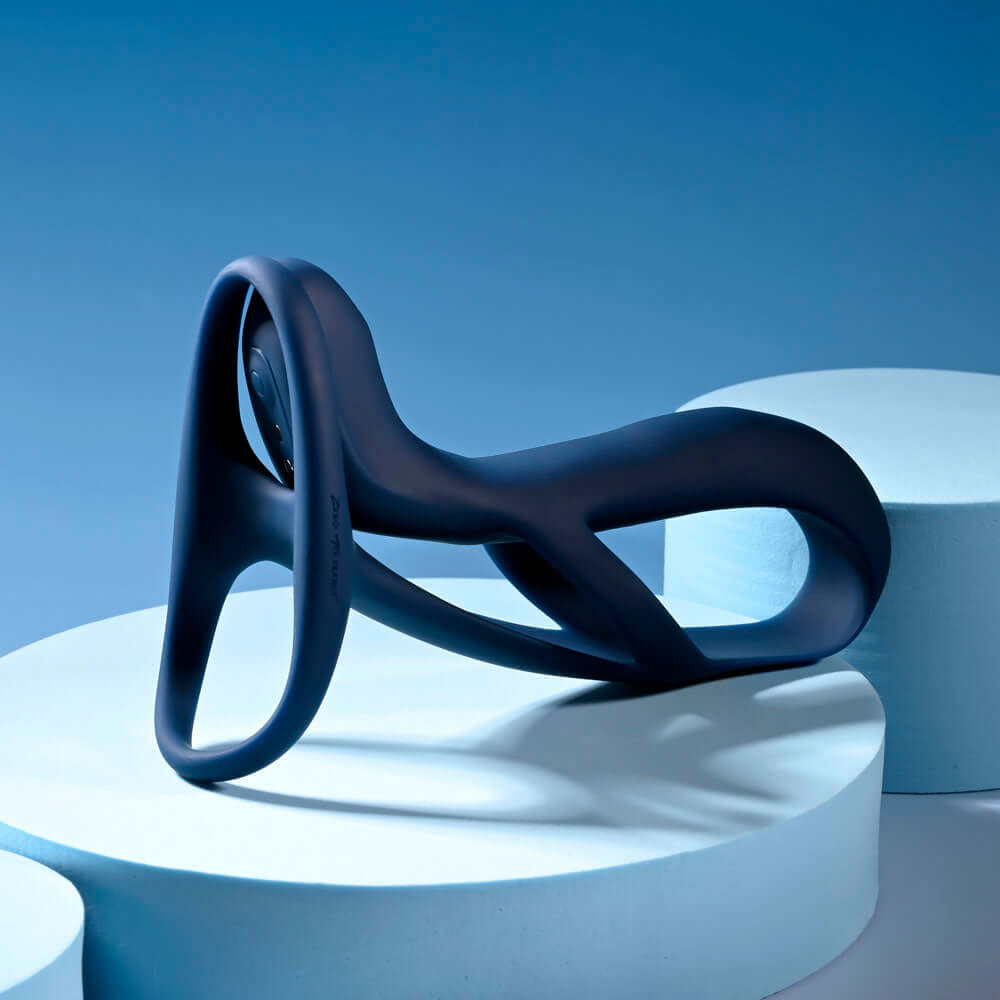 Zero Tolerance BIG TIME - Navy Blue USB Rechargeable Vibrating Penis Sleeve with Wireless Remote